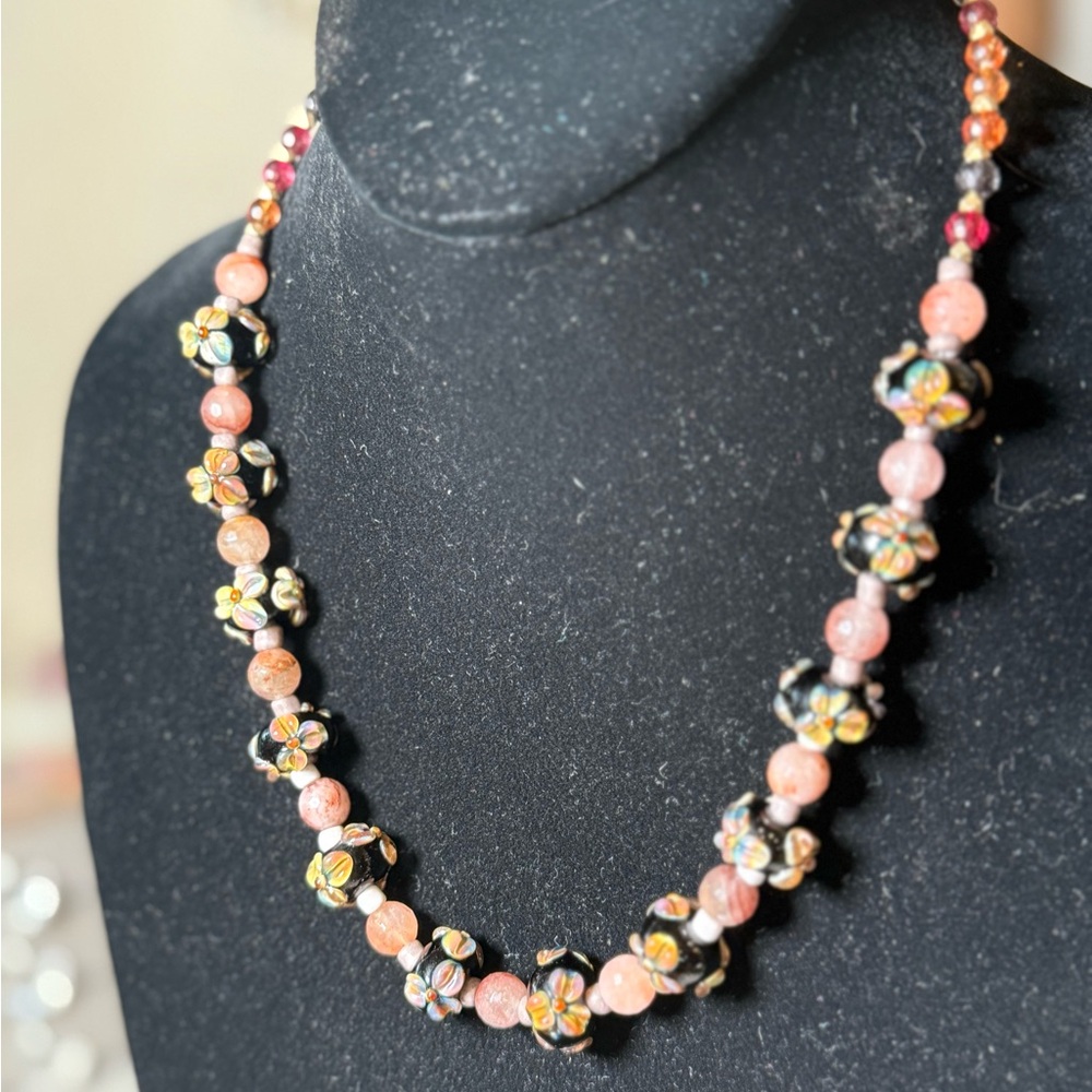 Handmade Lamp Glass Necklace Designed by MizMeliz for Sparkling Jewel Tree